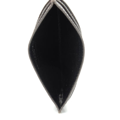 Saint Laurent Grain De Poudre Matelasse Chevron Monogram Credit Card Case Coal 5 of 5
