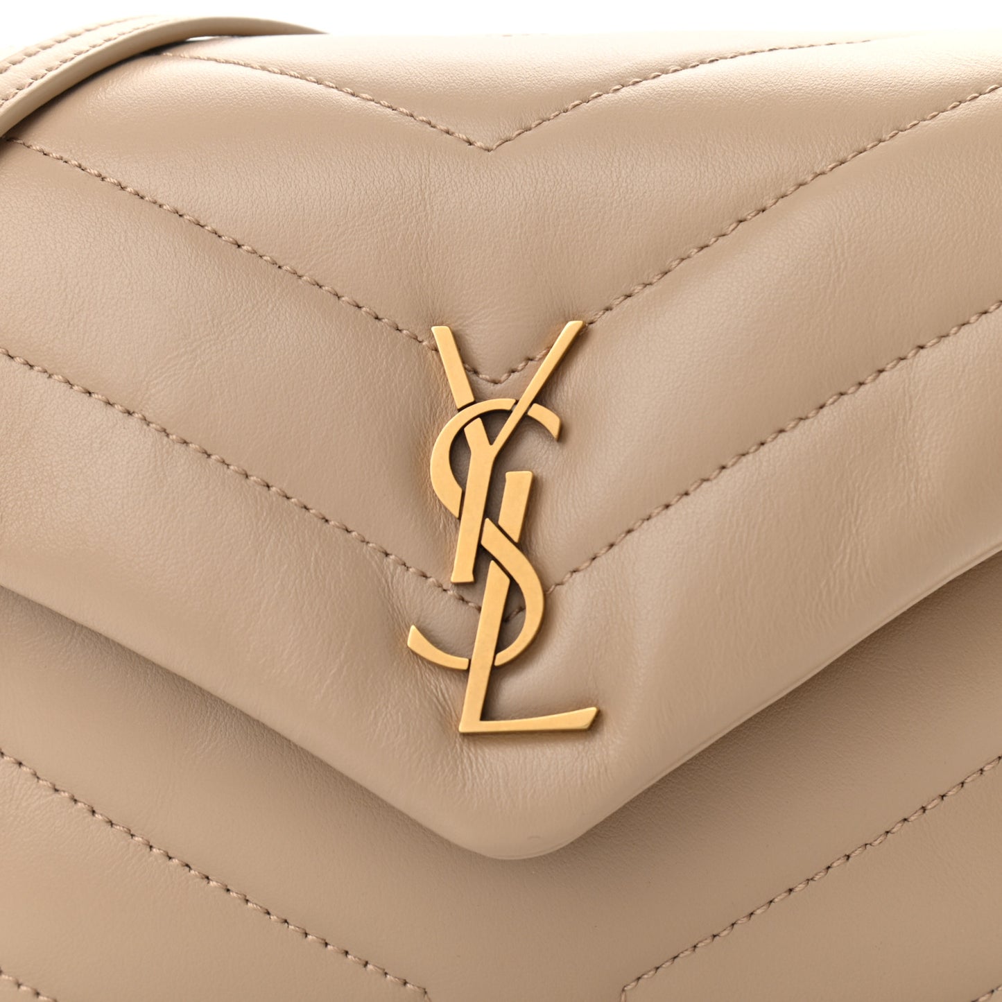 Calfskin Y Quilted Monogram Toy Loulou Crossbody Bag Dark Beige
