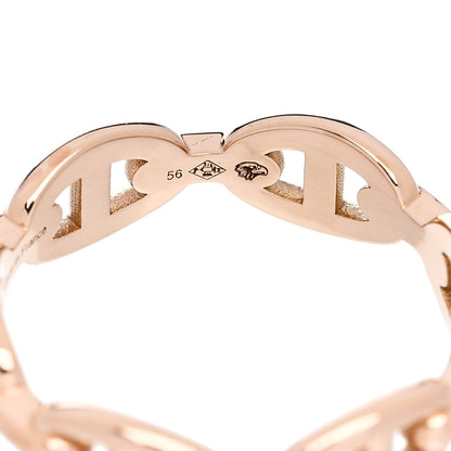 Hermes 18K Rose Gold PM Chaine d'Ancre Enchainee Ring 56 7.5 5 of 7