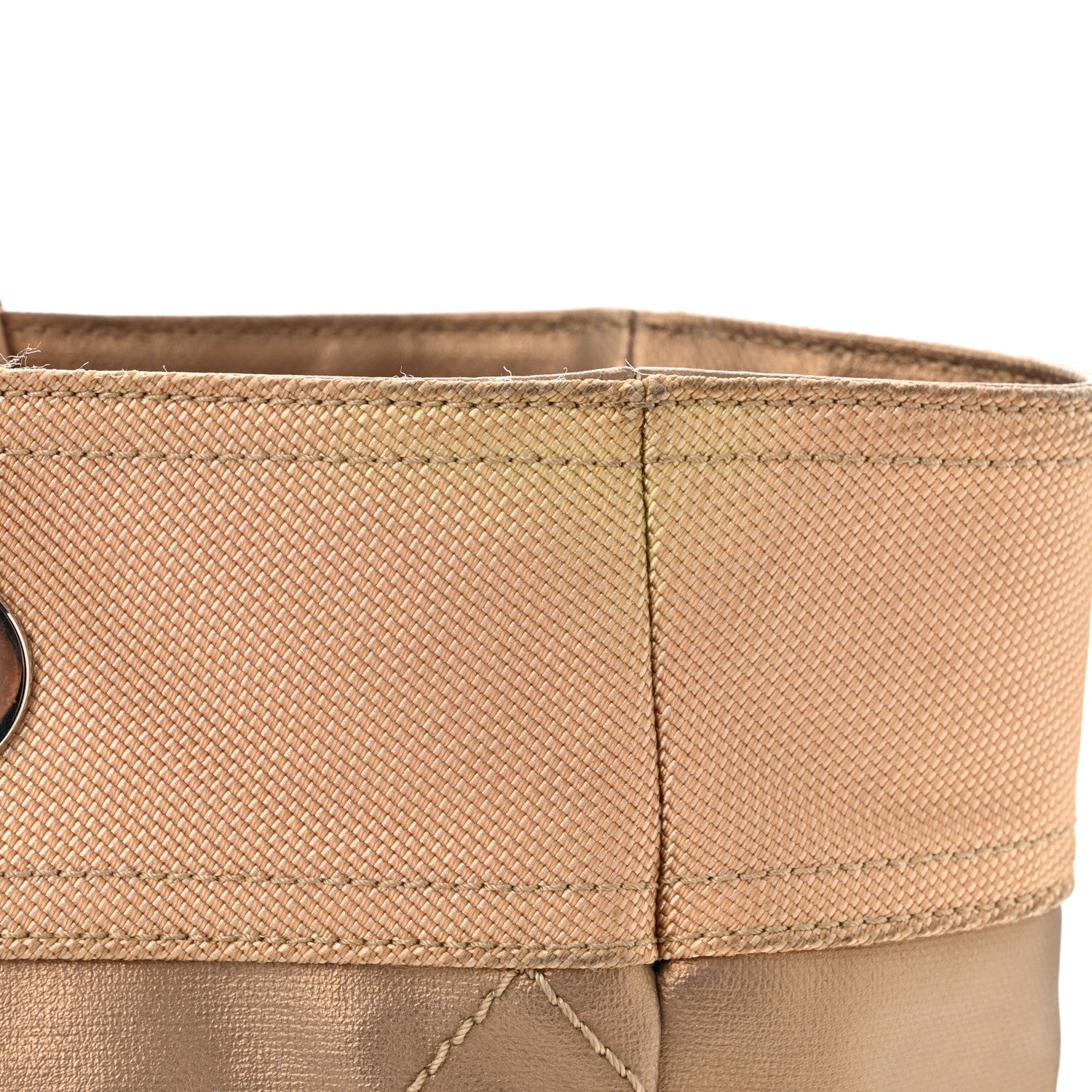 Chanel Metallic Coated Canvas Large Paris Biarritz Tote Gold 15 of 17