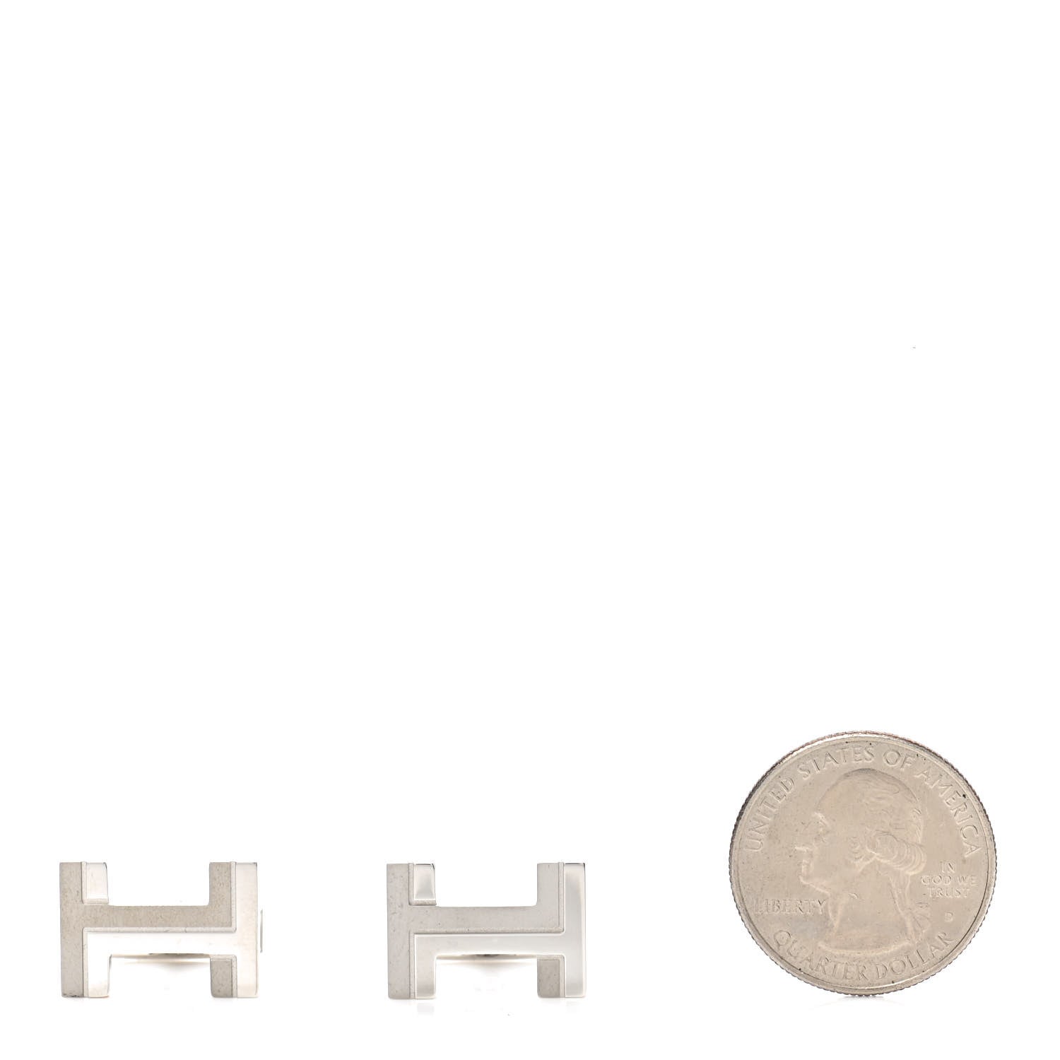 Hermes Palladium H Au Carre Cufflinks Silver 2 of 5