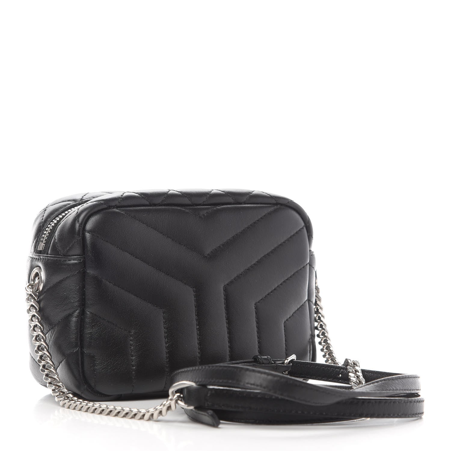 Saint Laurent Calfskin Y Quilted Monogram Mini Loulou Camera Bag Black 3 of 10