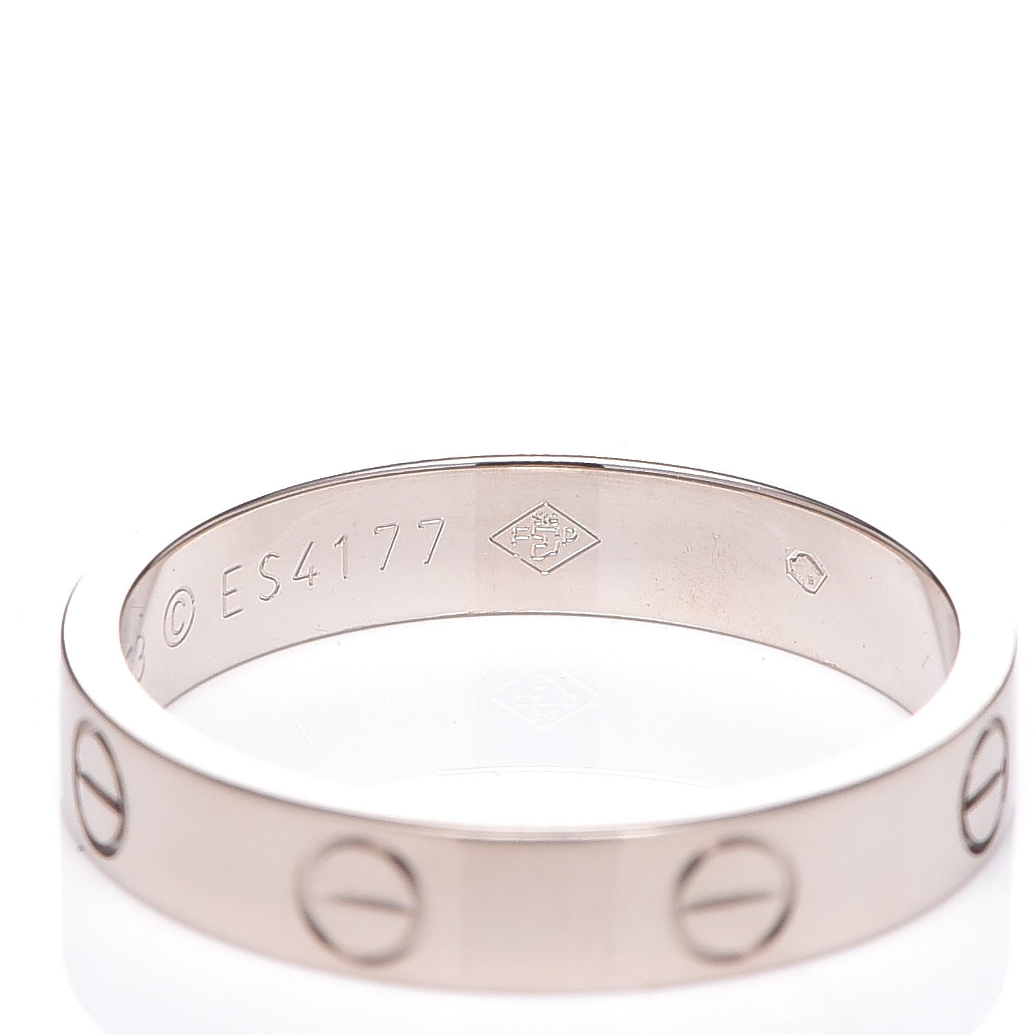 Cartier 18K White Gold 3.5mm LOVE Wedding Band Ring 53 6.25 6 of 8
