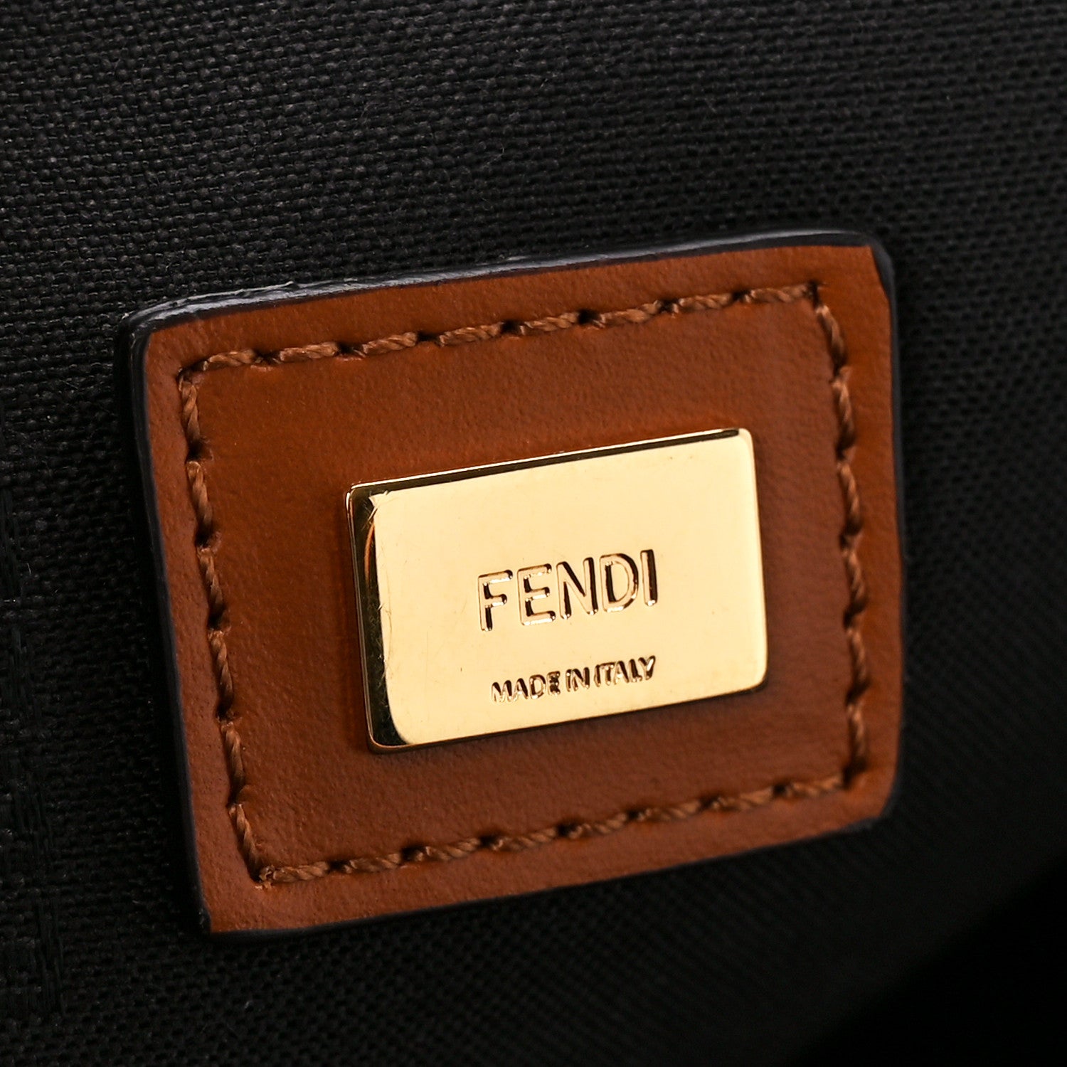Fendi Vitello King Logo Embossed Large Flat Pouch Cuoio 6 of 11