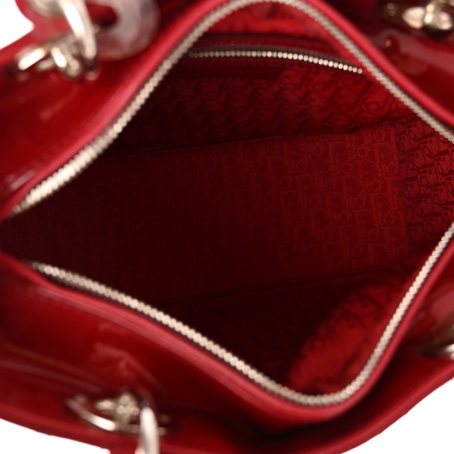 Patent Cannage Medium Lady Dior Red