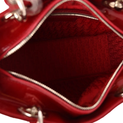 Christian Dior Patent Cannage Medium Lady Dior Red 5 of 9