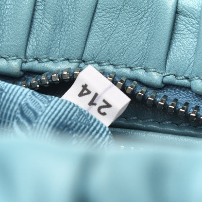 Prada Nappa Gaufre Ruched Clutch Turchese 9 of 9