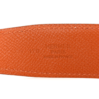 Hermes Swift Epsom 32mm H Belt 85 34 Black Orange 5 of 5
