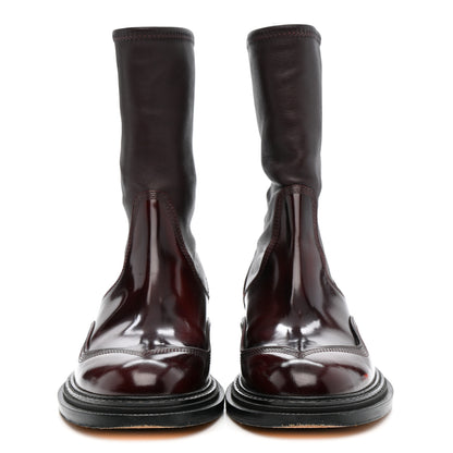 Loewe Patent Lambskin Chelsea Stretch Boots 37 Burgundy 5 of 10