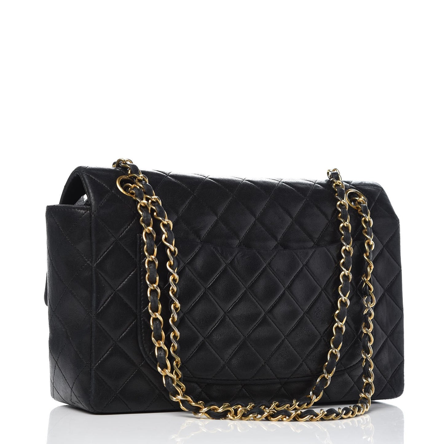 Lambskin Quilted Medium Single Flap Black