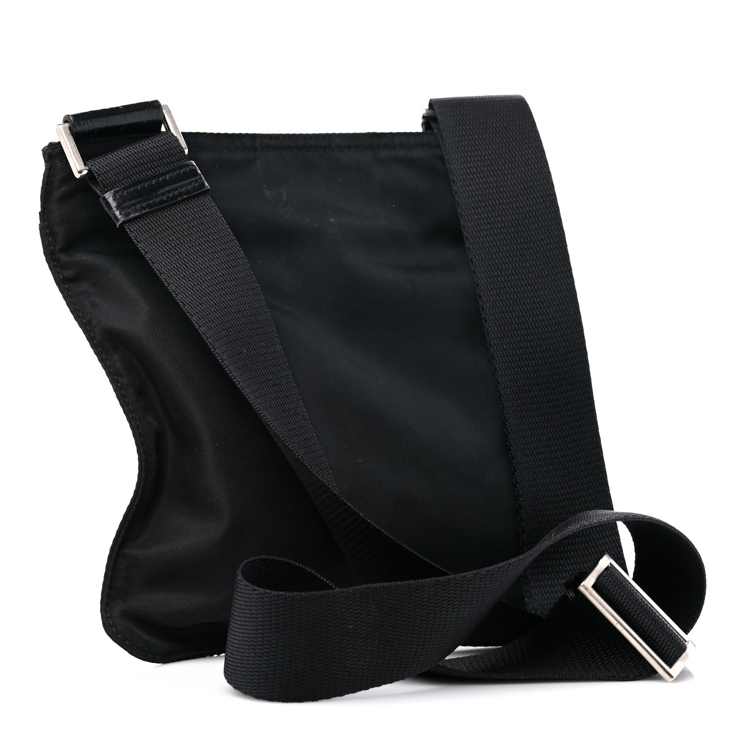 Prada Nylon Flat Messenger Bag Black 3 of 11
