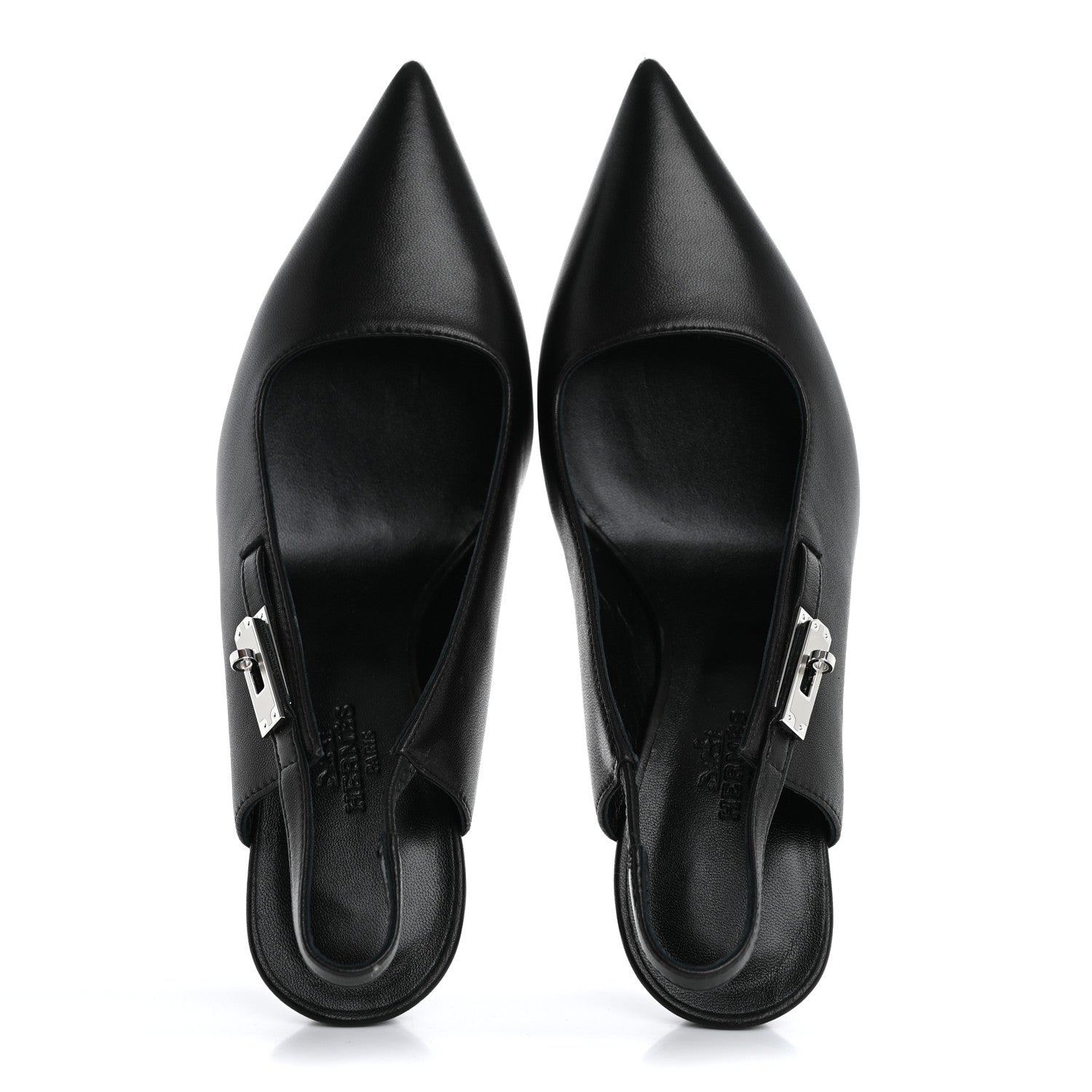 Hermes Nappa Lover 80 Slingback Pumps 36 Black 2 of 9