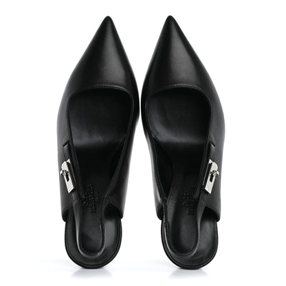 Hermes Nappa Lover 80 Slingback Pumps 36 Black 2 of 9