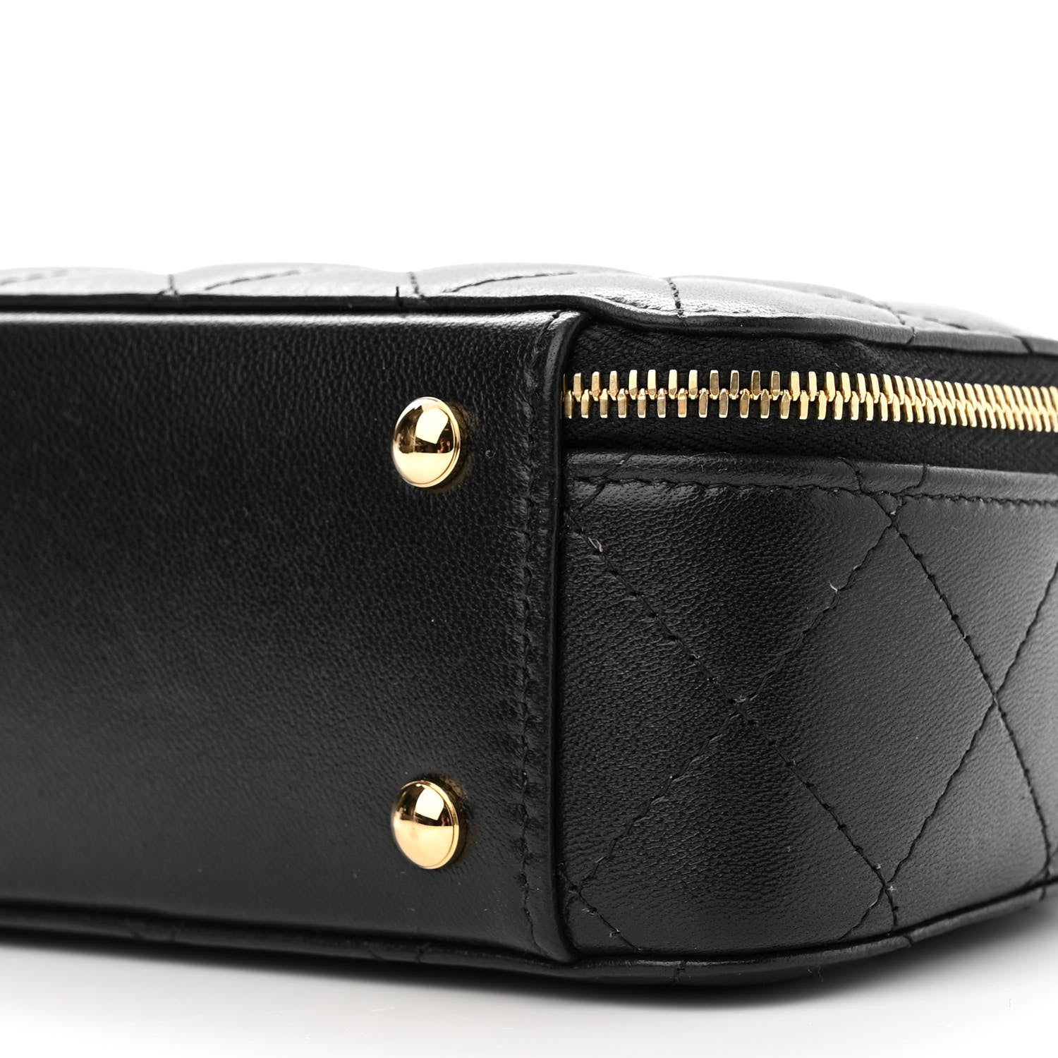 Chanel Lambskin Quilted Chic Riviera Top Handle Vanity Case Black 10 of 10