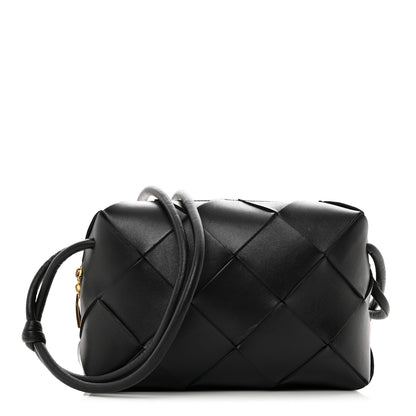 Bottega Veneta Lambskin Maxi Intrecciato Small Cassette Camera Bag Black 1 of 9