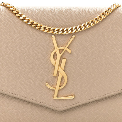 Saint Laurent Grain De Poudre Monogram Uptown Chain Wallet Taupe 8 of 11