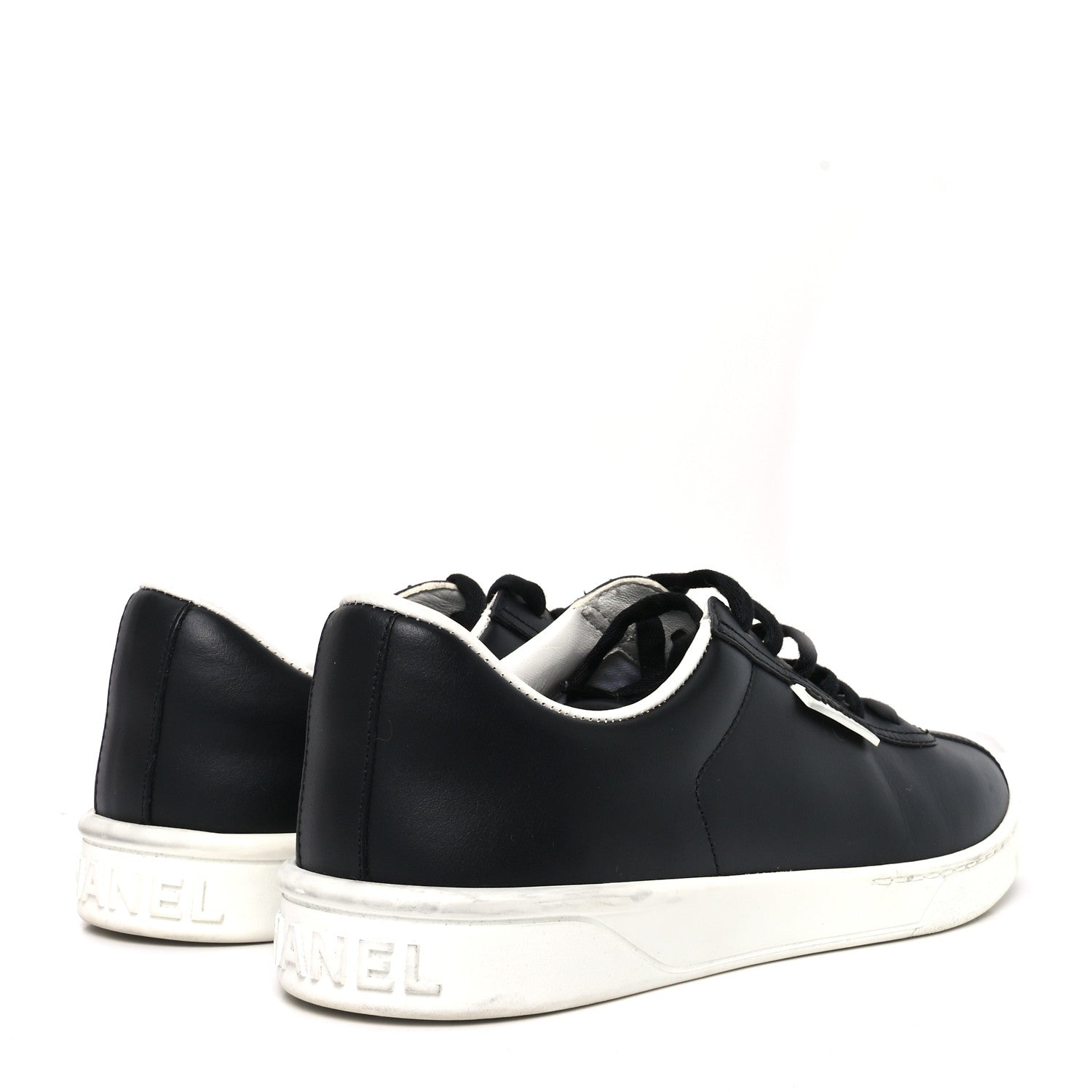 Chanel Calfskin CC Uniform Womens Sneakers 39 Black 5 of 8