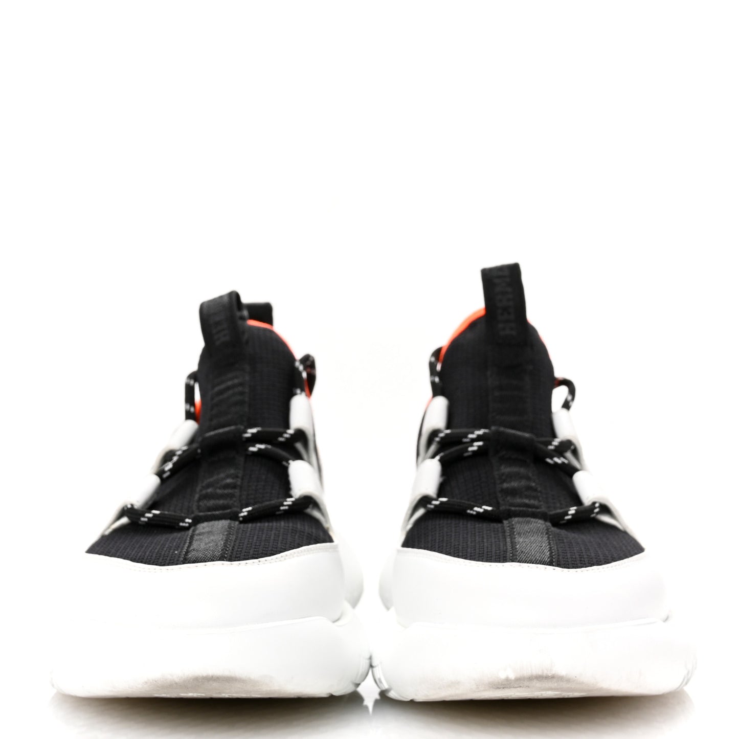 Technical Canvas Calfskin Womens Duel Sneakers 36 White Black