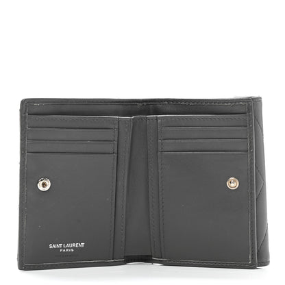 Saint Laurent Lambskin Y Quilted Monogram Compact Loulou Wallet Asphalt 5 of 9