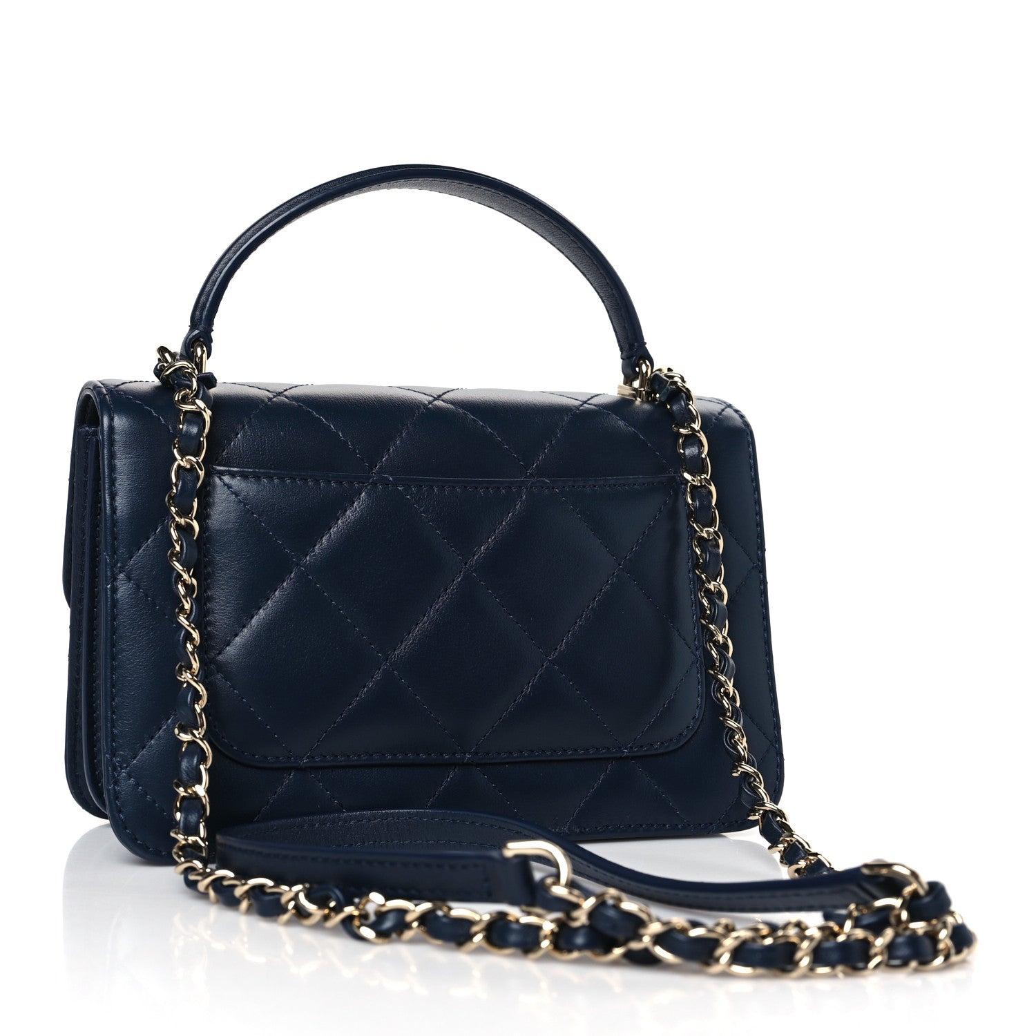 Chanel Calfskin Quilted Small Coco Lady Flap Navy 3 of 9