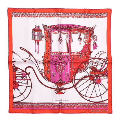 Hermes Silk Coupe De Gala Pocket Square Rose Pale Rouge Fuchsia 1 of 6