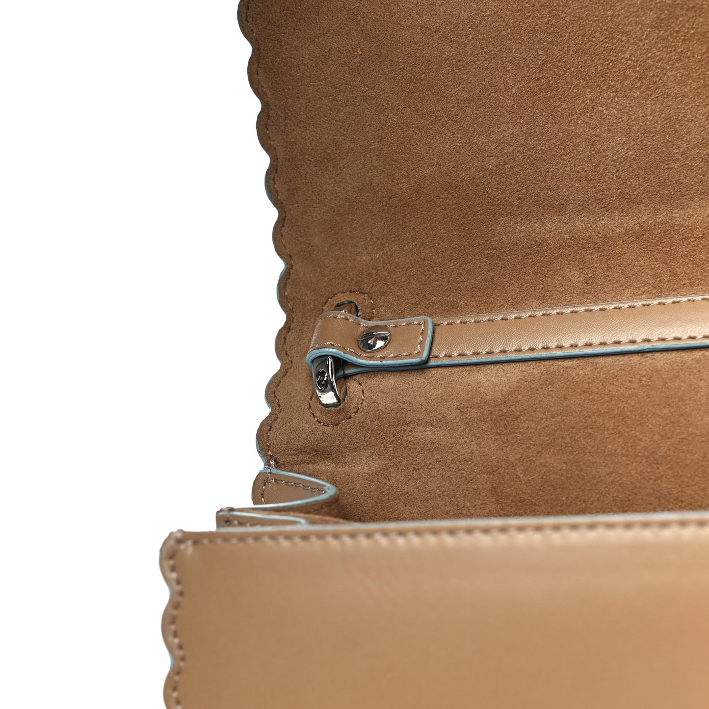 Vitello Liberty Scalloped Studded Small Kan I Shoulder Bag Tan