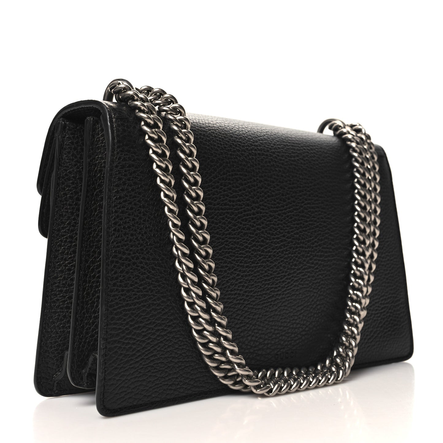 Pebbled Calfskin Small Dionysus Shoulder Bag Black