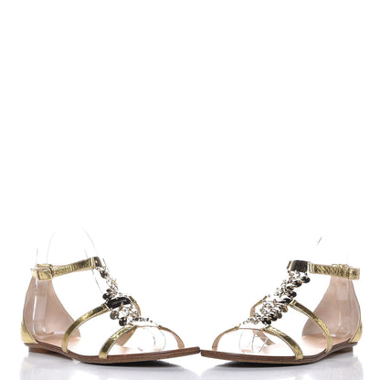 Jimmy Choo Metallic Cubed Mirror Wyatt Gladiator Sandals 36.5 Gold 5 of 11