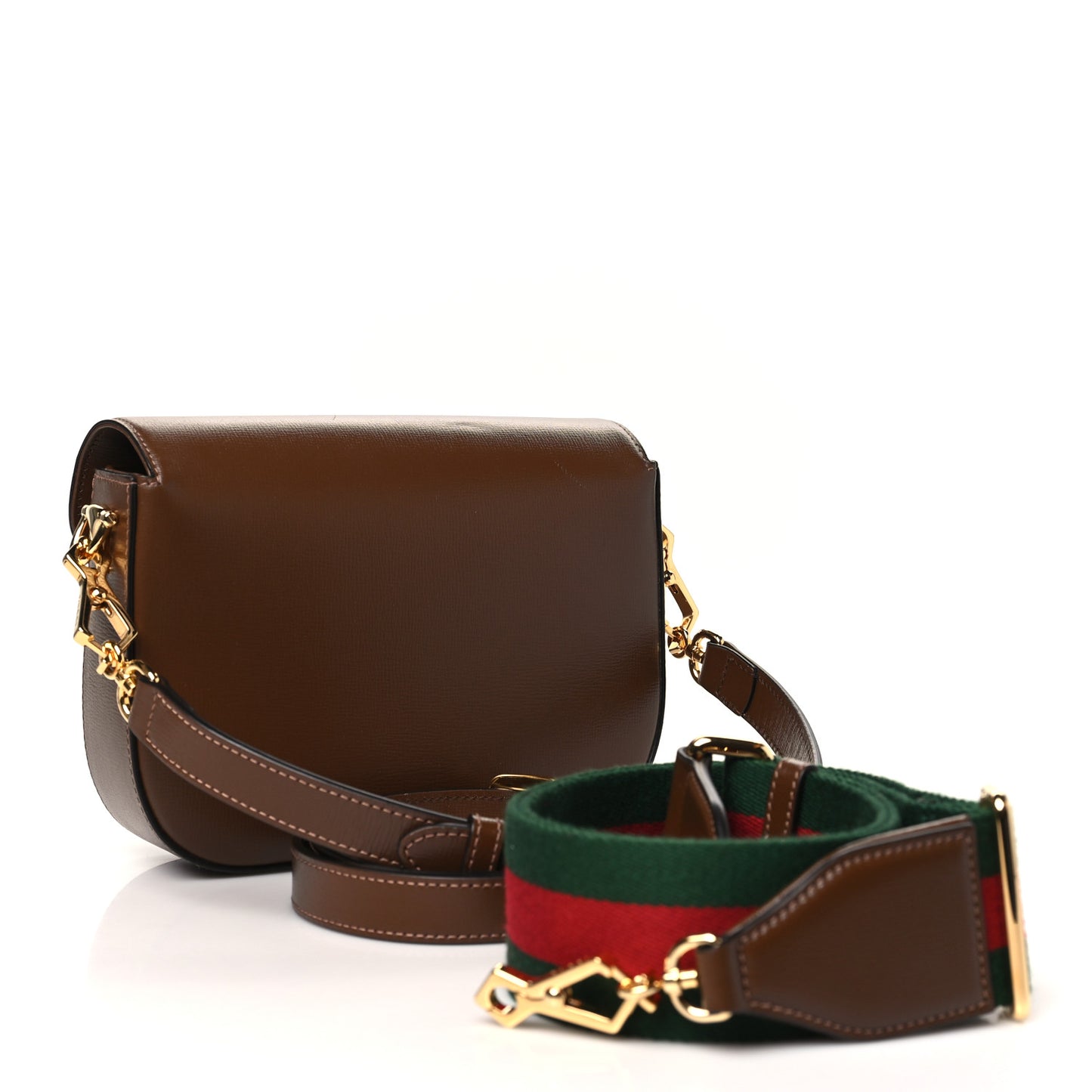 Azalea Calfskin Web Mini Horsebit 1955 Shoulder Bag Brown Sugar