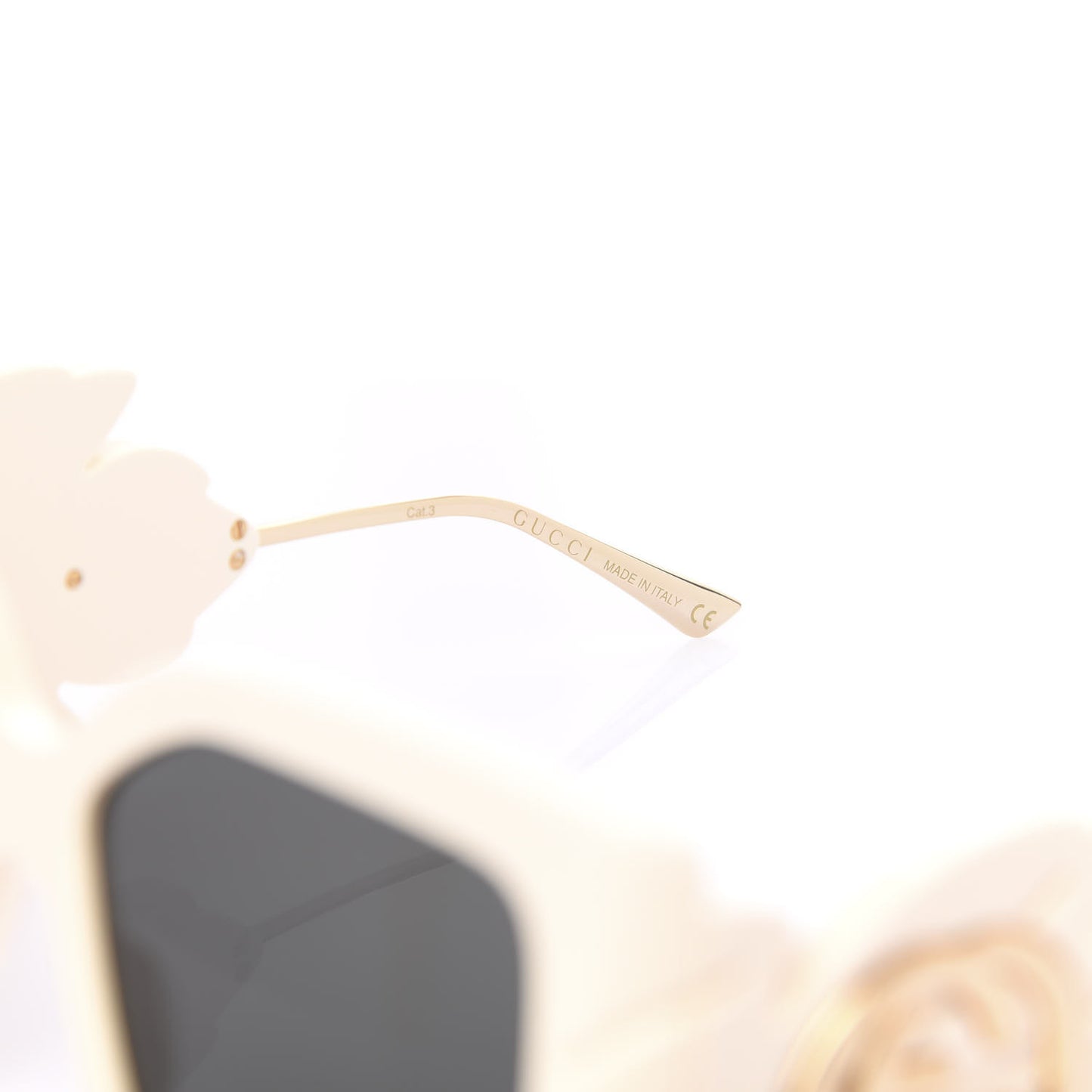 Acetate Square Frame Wing Sunglasses GG0535S Ivory
