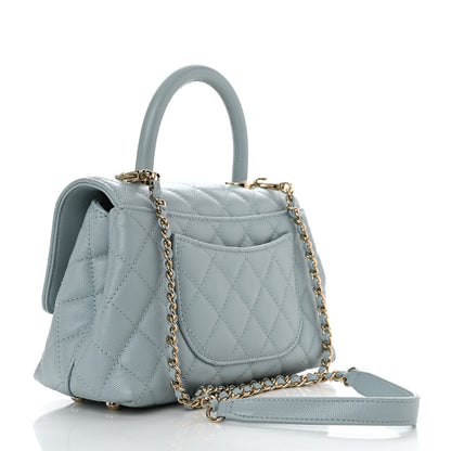 Chanel Caviar Quilted Mini Coco Handle Flap Light Blue 2 of 11