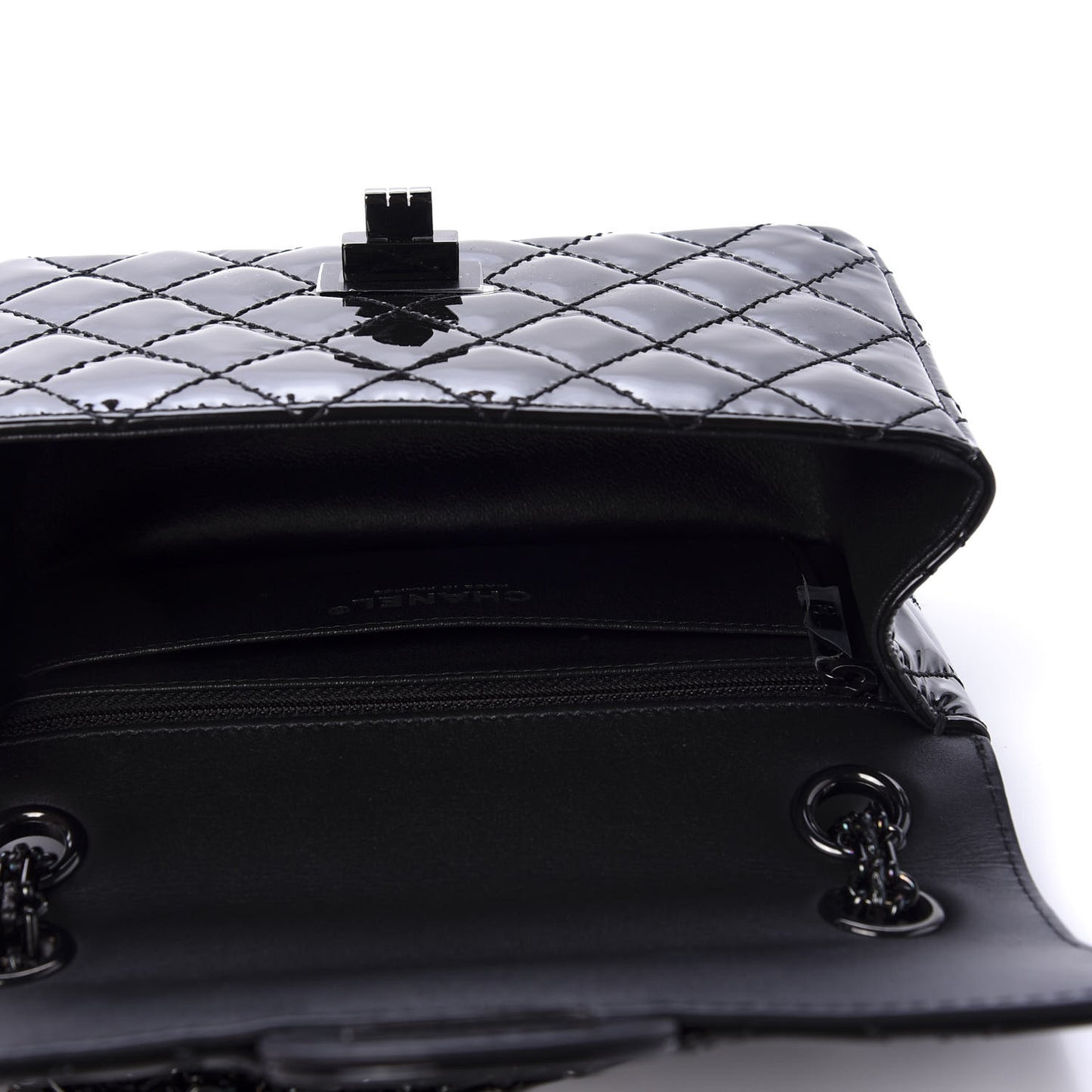 Patent Calfskin Quilted 2.55 Reissue Mini Flap Black