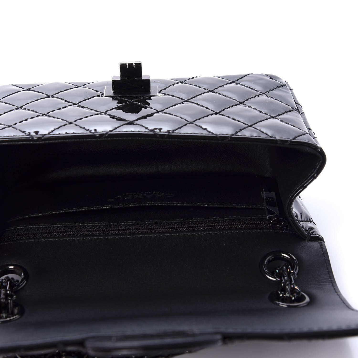 Chanel Patent Calfskin Quilted 2.55 Reissue Mini Flap Black 5 of 11