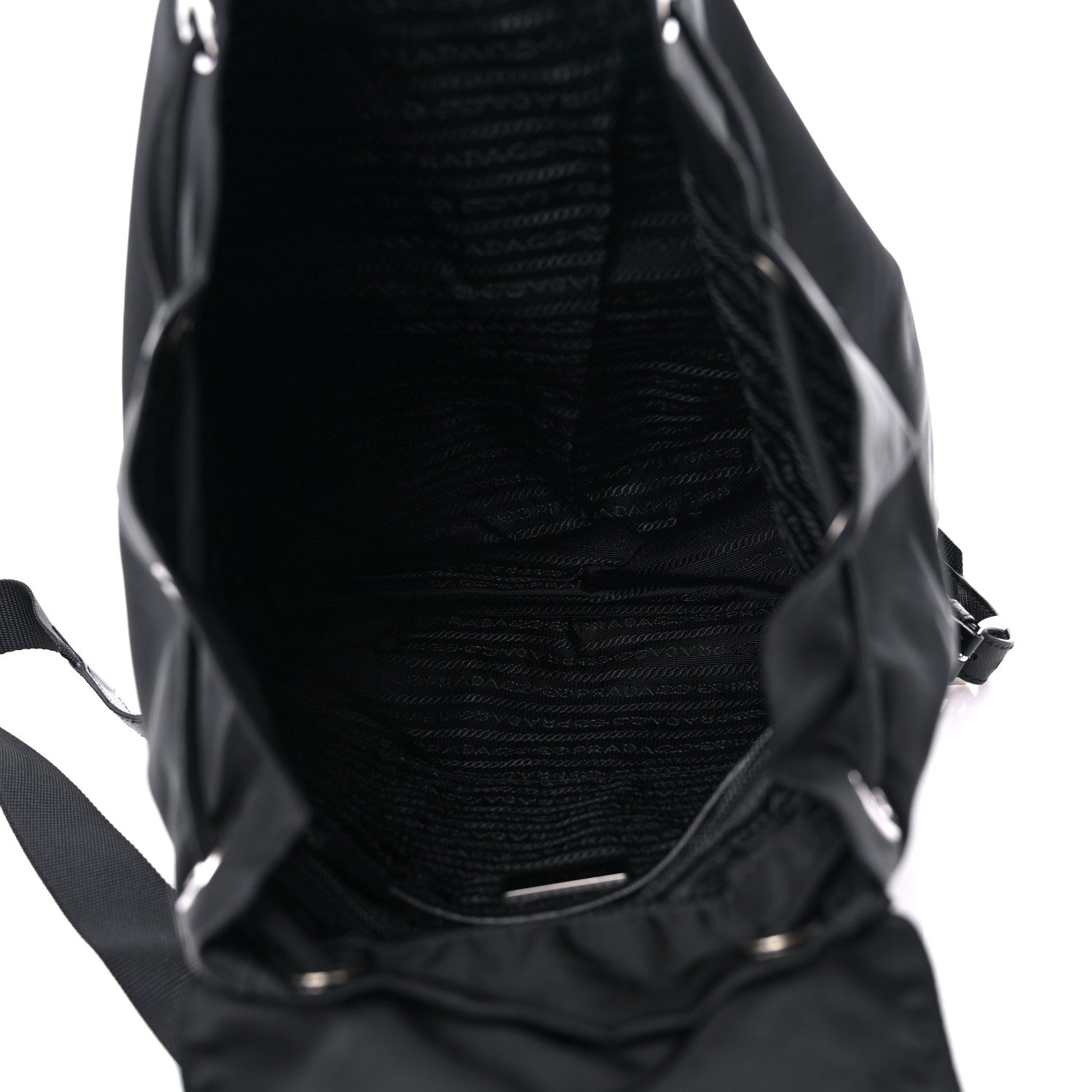 Prada Nylon Tessuto Saffiano Zipper Backpack Black 4 of 7