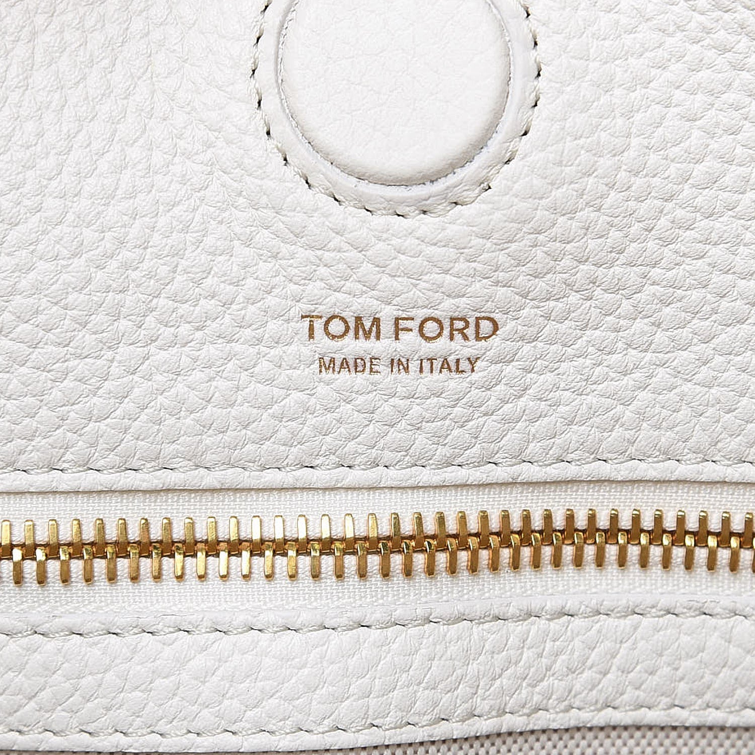 Tom Ford Pebbled Calfskin Small Alix Padlock Zip Hobo Bag Chalk 8 of 10