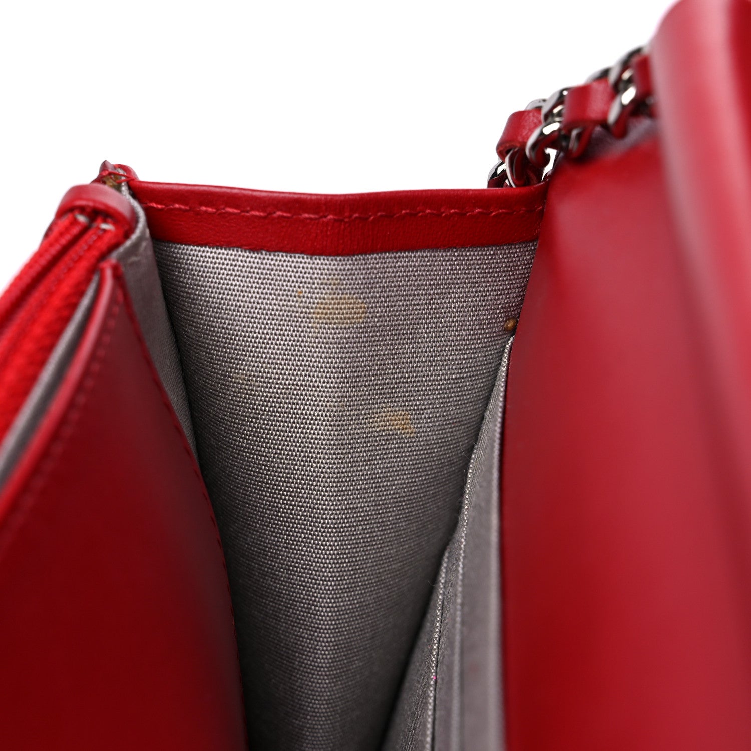 Chanel Patent Quilted Brilliant Wallet On Chain WOC Red 11 of 18