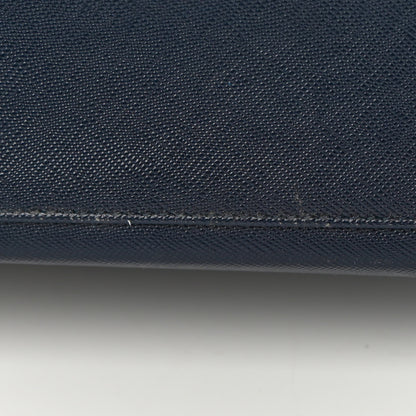 Salvatore Ferragamo Hammered Calfskin Trifolio Shoulder Bag Navy 10 of 11