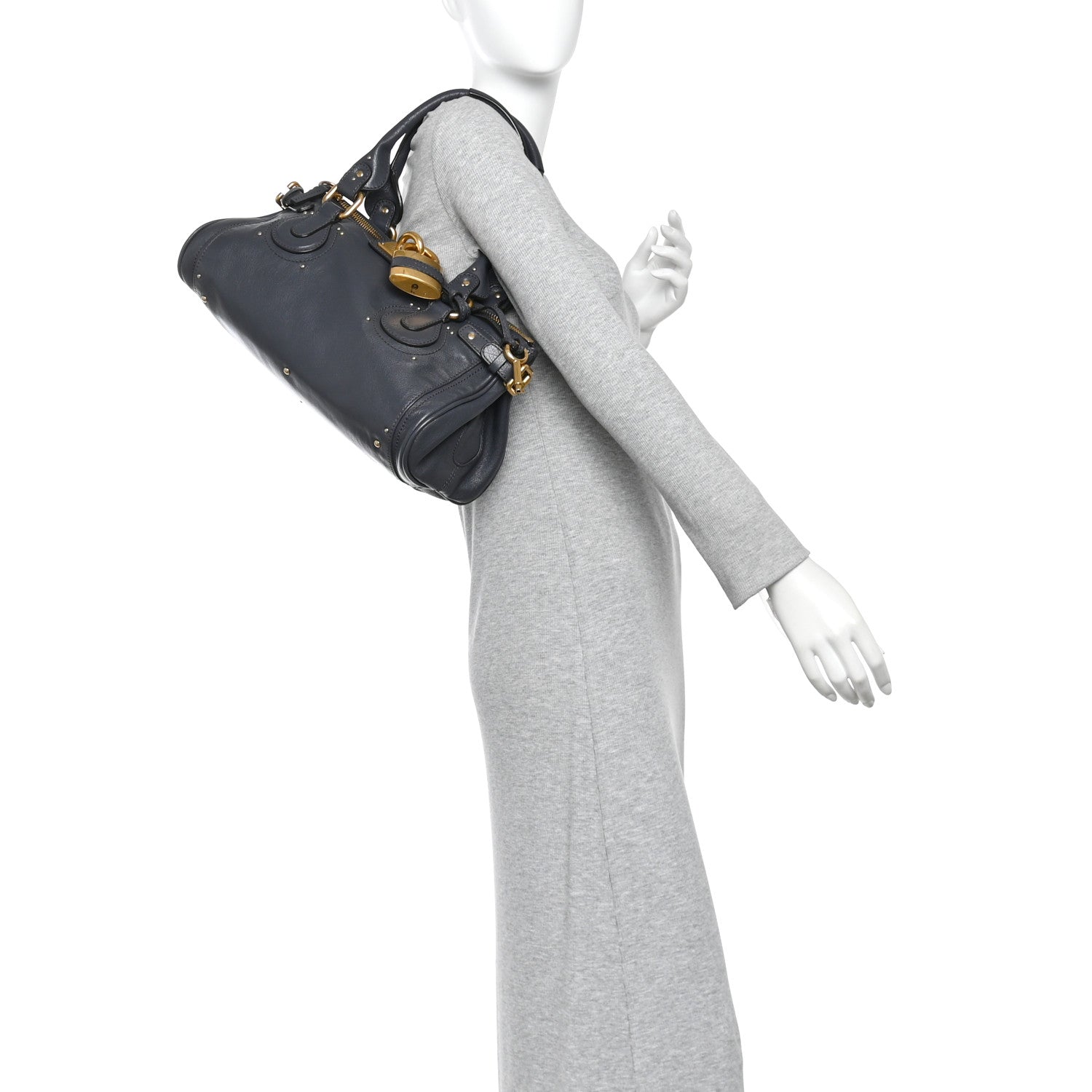 Chloe Grained Buffalo Paddington Black Navy 2 of 9