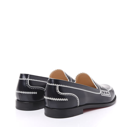 Christian Louboutin Calfskin Women Mocalaureat Tromp L'oeil Loafers 34.5 Black 4 of 8
