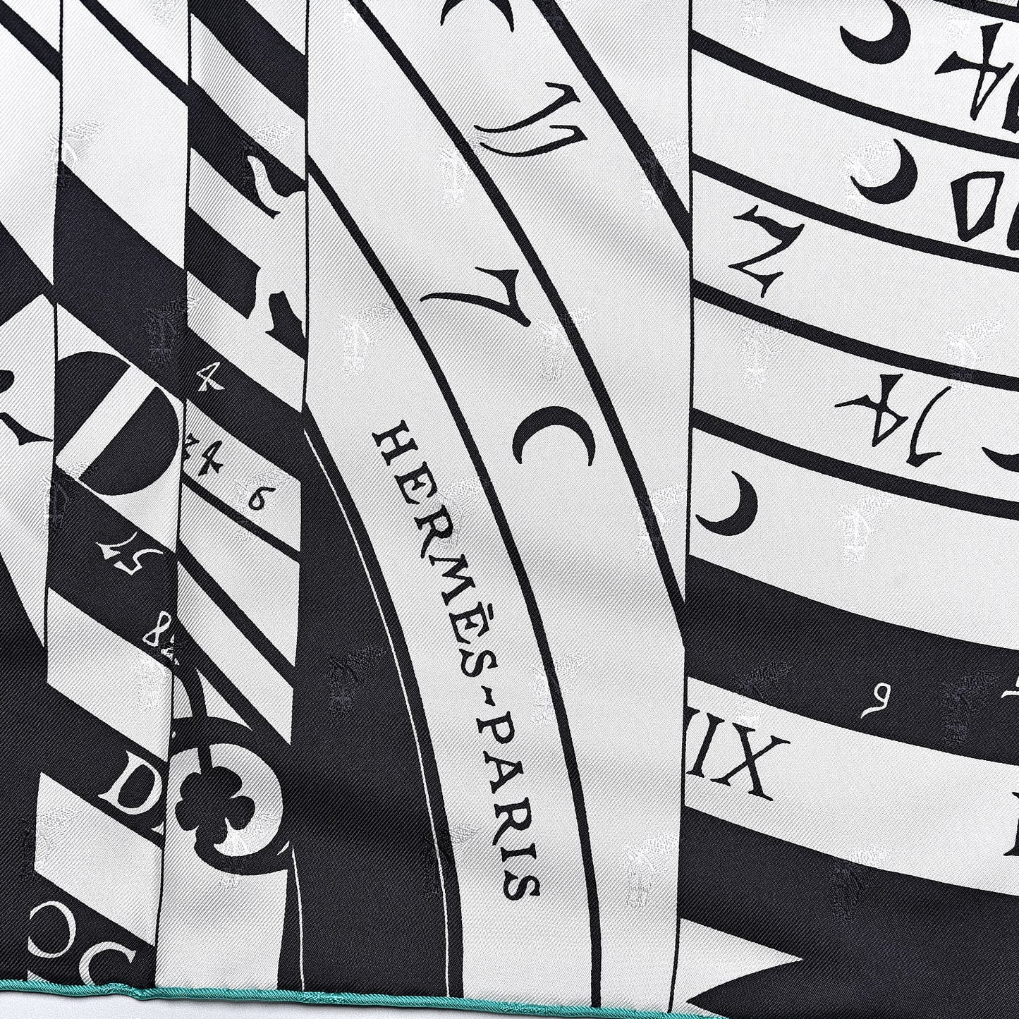 Silk Astrologie Nouvelle Tattoo Scarf 90 Black White
