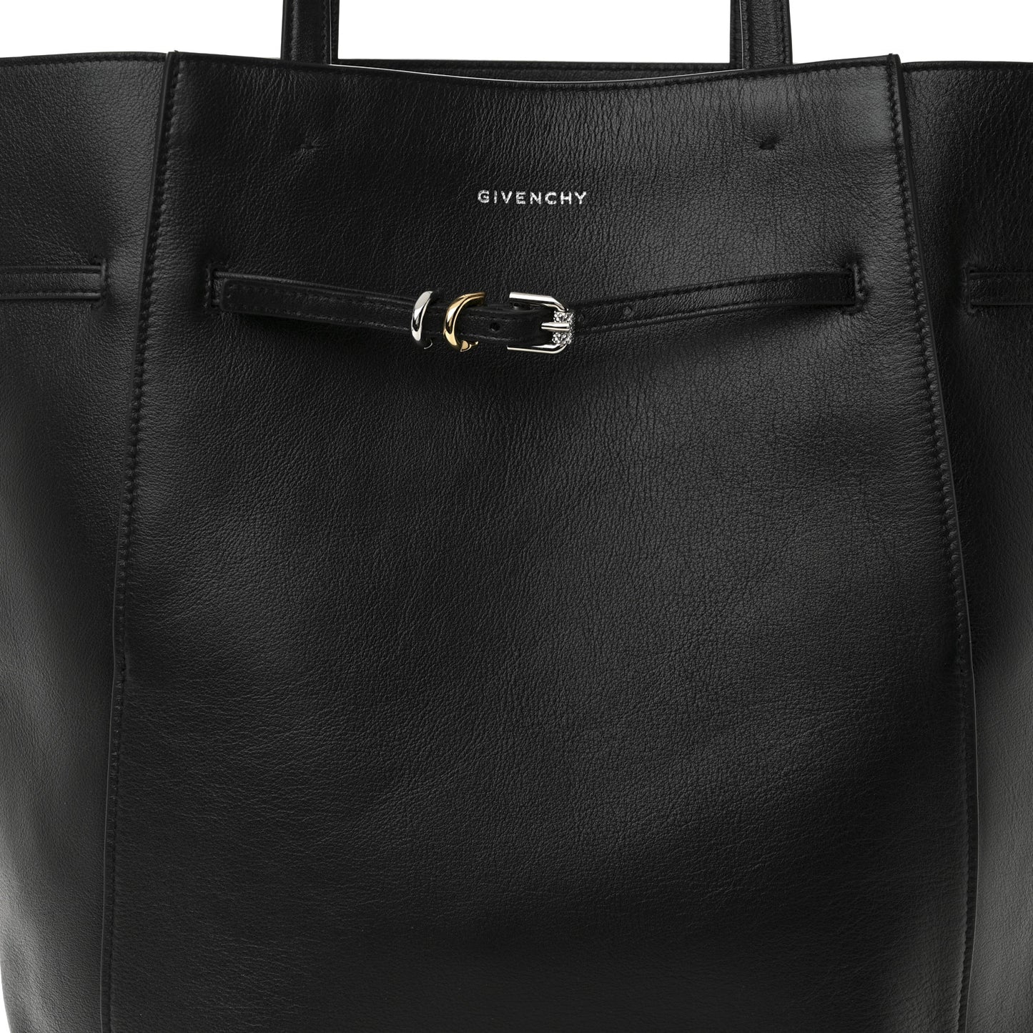 Calfskin Voyou Medium North South Tote Black