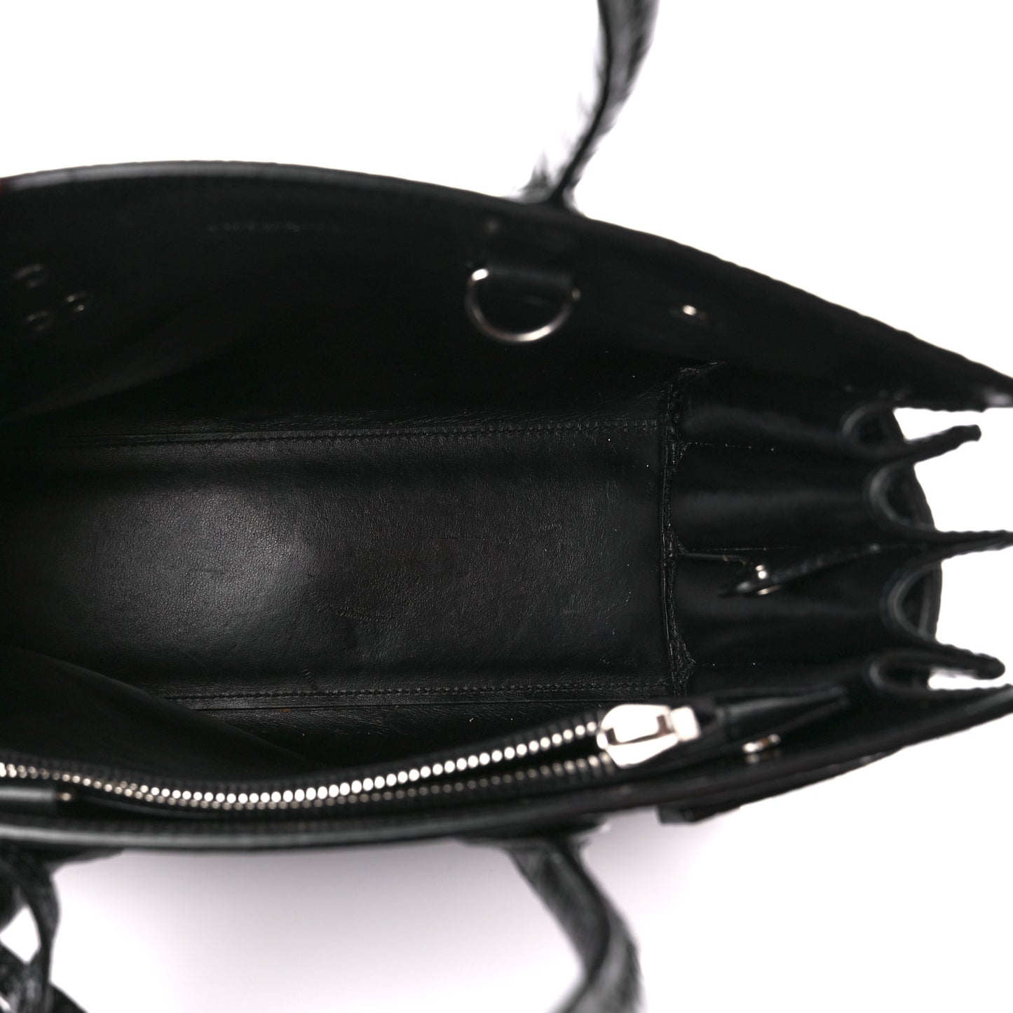 Calfskin Crocodile Embossed Baby Sac De Jour Black