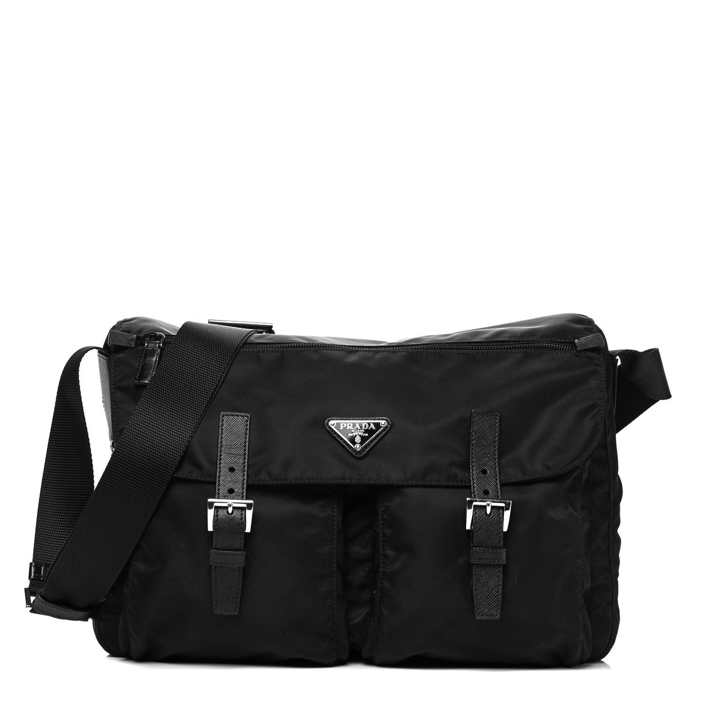 Nylon Vela Messenger Bag Black