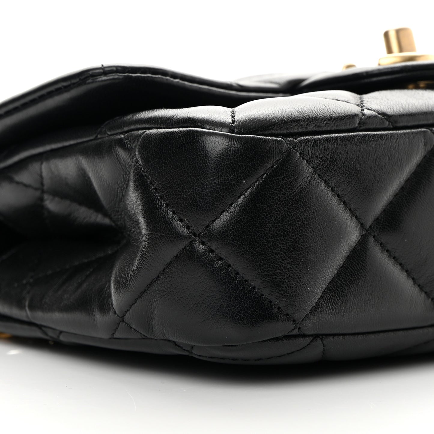 Lambskin Quilted Small Fancy Jewel Flap Black
