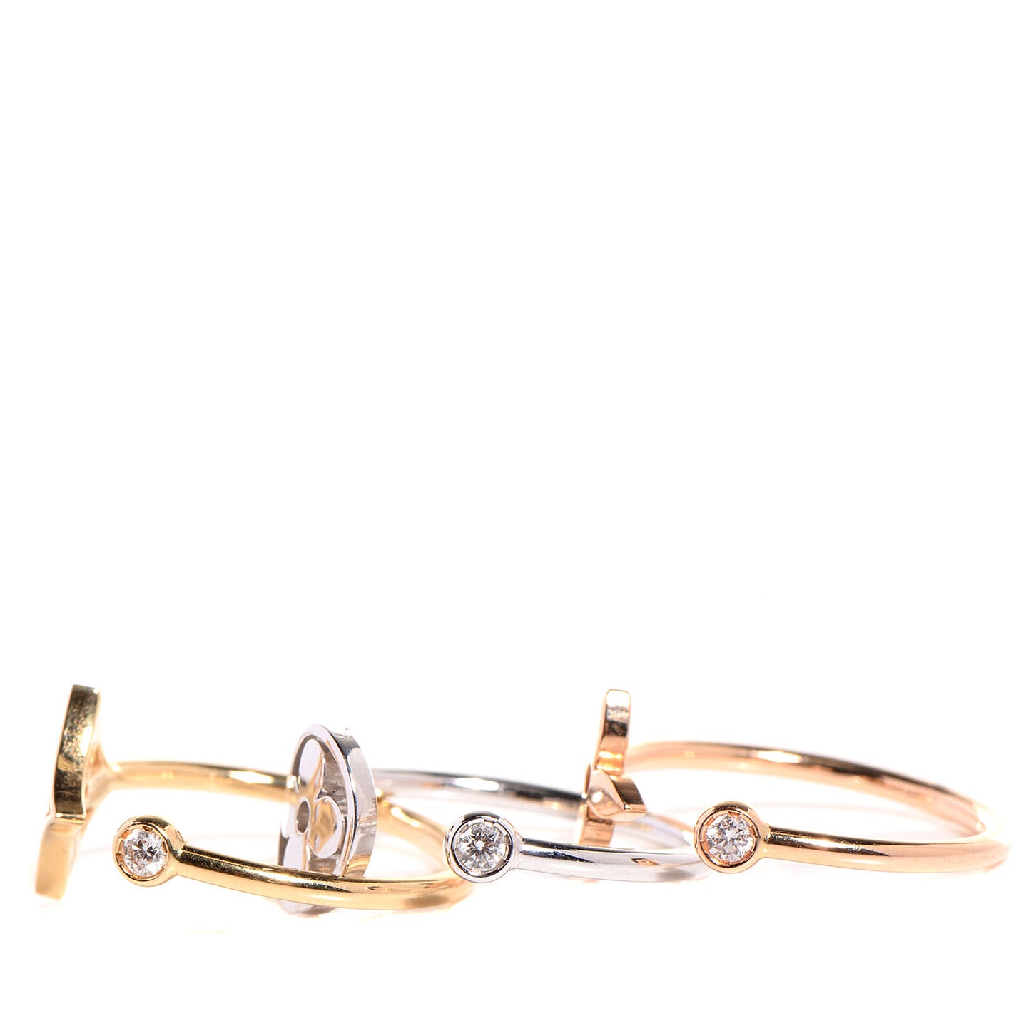 Monogram 3 Golds and Diamonds Idylle Ring Set 52 US 6