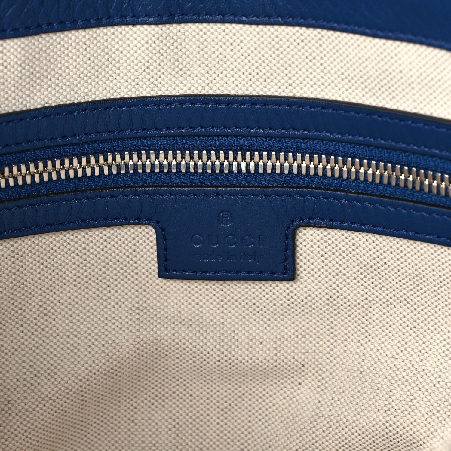 Gucci Calfskin GG Tennis Embossed Medium Wristlet Messenger Bag Intense Metal Blue 6 of 12