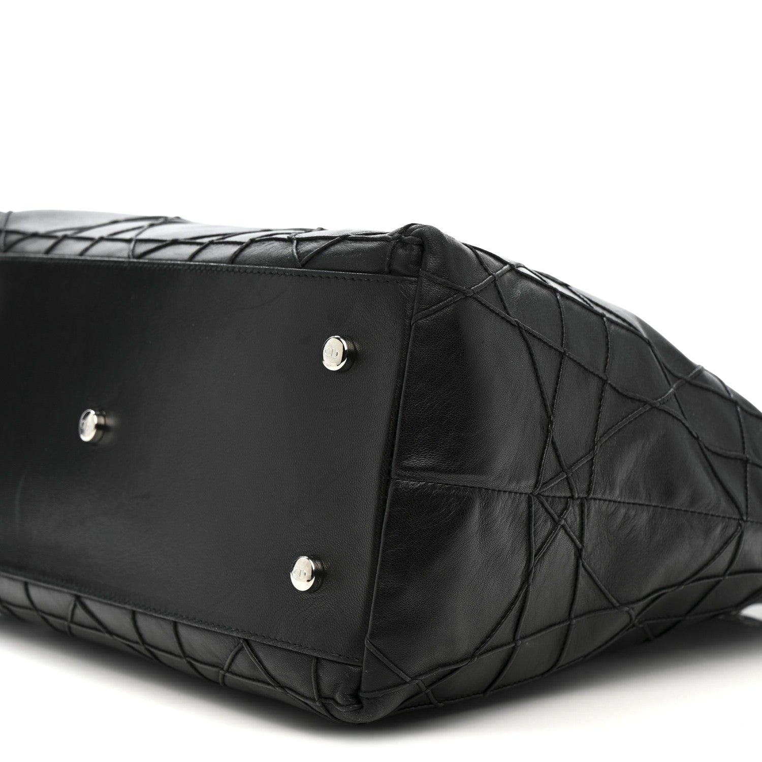 Christian Dior Lambskin Cannage Medium Granville Tote Black 11 of 12
