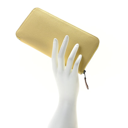 Hermes Epsom Silk'In Compact Wallet Jaune Poussin Nata 2 of 8
