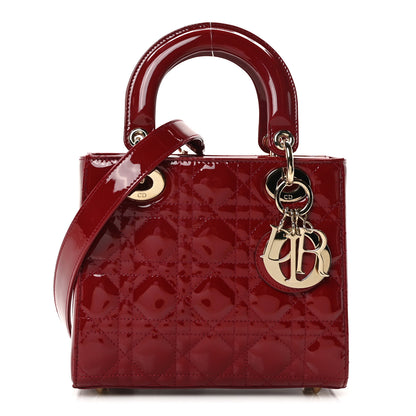 Christian Dior Patent Cannage Small Lady Dior Cherry Red 1 of 9