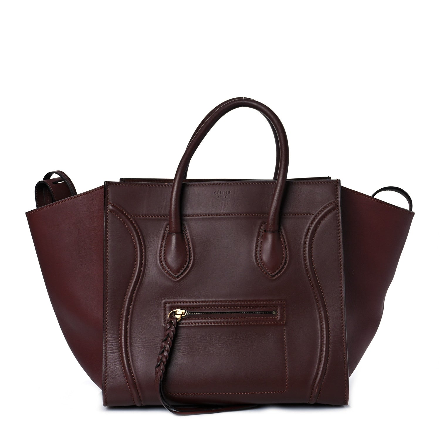 Celine Supple Calfskin Medium Phantom Luggage Burgundy 1 of 9
